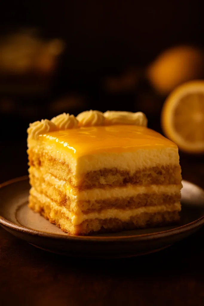limoncello tiramisu garnished with lemon zest