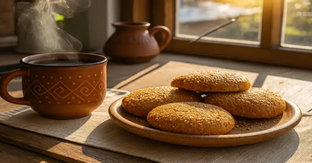 Champurradas cookies served with Guatemalan coffee