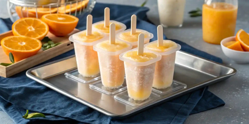 push pop ice cream molds freezing upright in home freezer