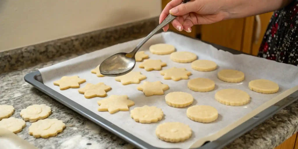 Shaping lemon oatmeal no bake cookies on tray
