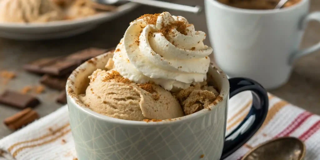 serving ninja creami coffee ice cream in a mug
