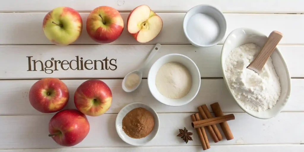 assembling apple blossom dessert with fresh filling