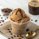 serving ninja creami coffee ice cream in a mug