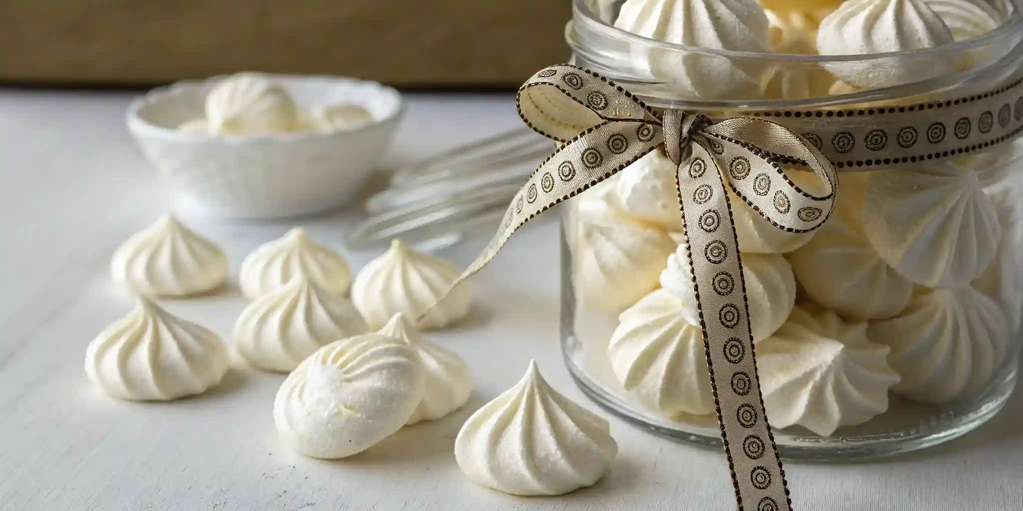 meringue kisses recipe stored in a jar