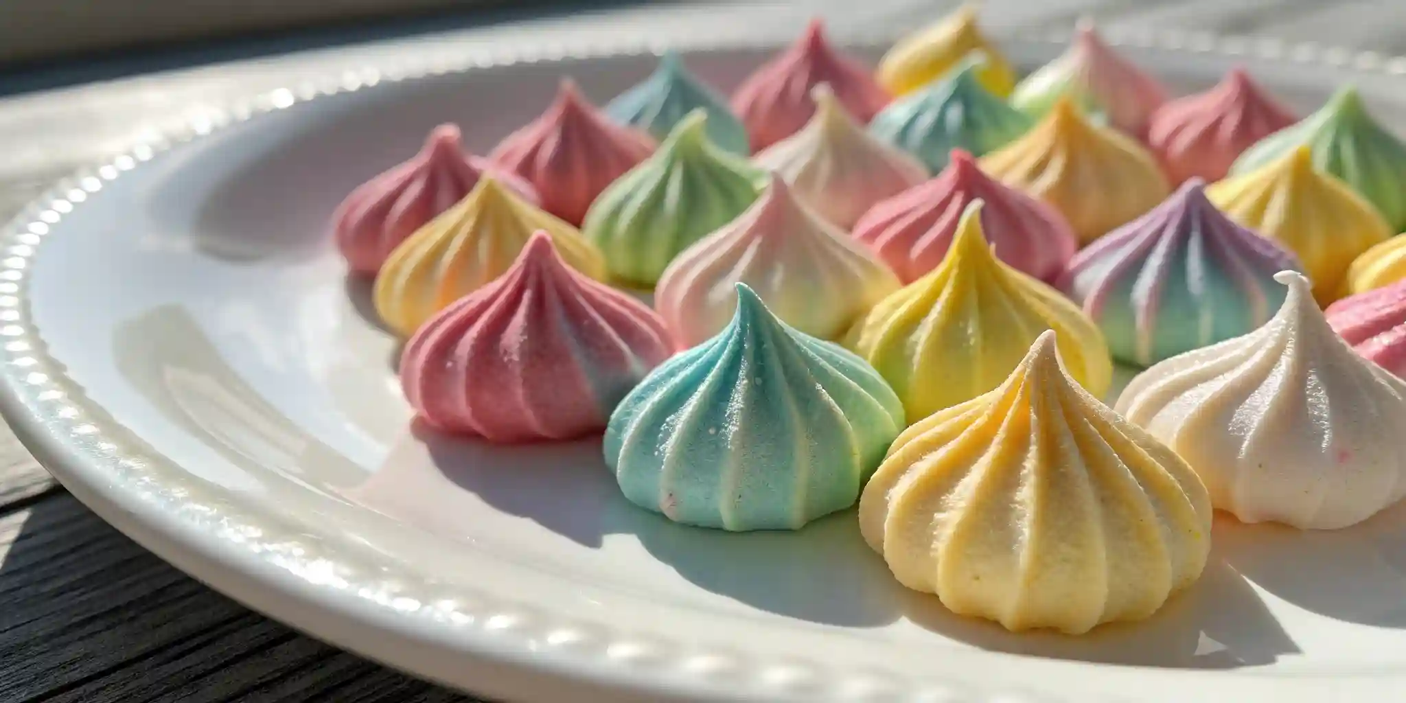 meringue kisses recipe served on a white plate